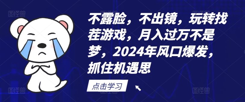 不露脸，不出镜，玩转找茬游戏，月入过万不是梦，2024年风口爆发，抓住机遇【揭秘】-无双资源网