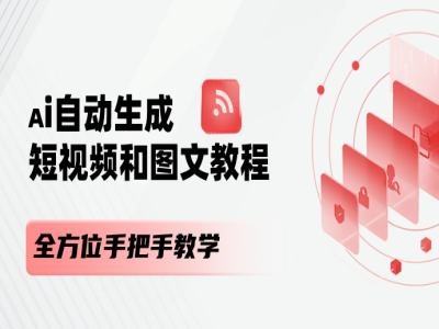 AI自动生成短视频和图文课程，全方位手把手教学-无双资源网