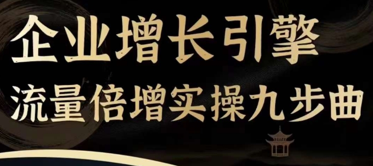 企业增长引擎流量倍增实操九步曲，一套课程帮你找到快速、简单、有效、可复制的获客+变现方式-无双资源网