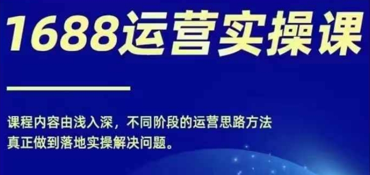 1688实操运营课，零基础学会1688实操运营，电商年入百万不是梦-无双资源网