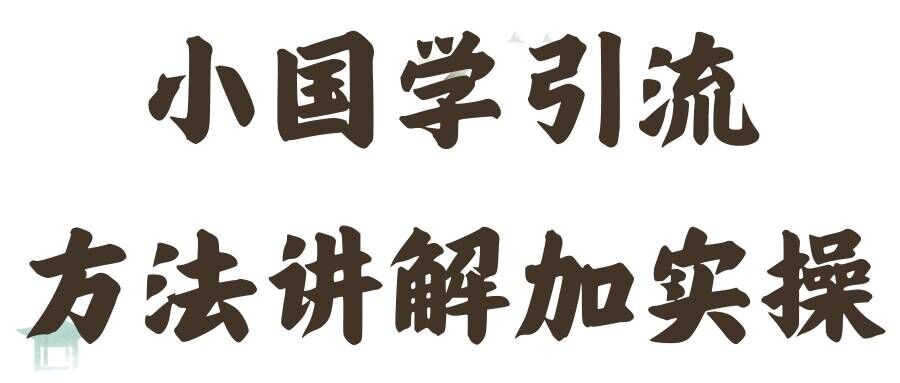 国学引流方法实操教学，日加50个精准粉【揭秘】-无双资源网