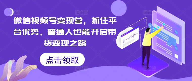 微信视频号变现营，抓住平台优势，普通人也能开启带货变现之路-无双资源网