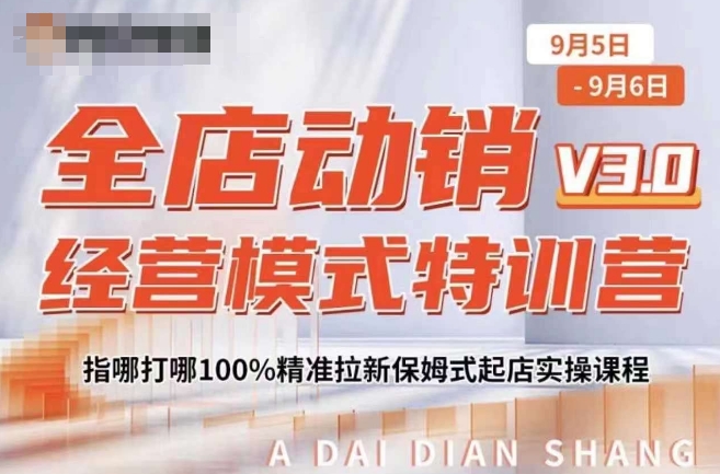 全店动销经营模式特训营，指哪打哪100%精准拉新保姆式起店实操课程-无双资源网