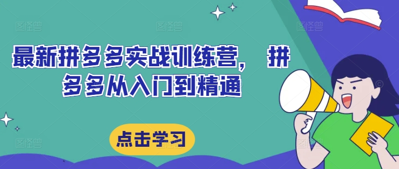 最新拼多多实战训练营， 拼多多从入门到精通-无双资源网