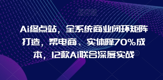 Ai终点站，全系统商业闭环矩阵打造，帮电商、实体降70%成本，12款Ai联合深度实战【0906更新】-无双资源网