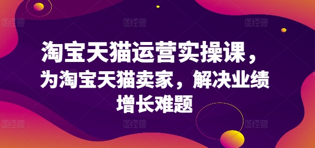 淘宝天猫运营实操课，为淘宝天猫卖家，解决业绩增长难题-无双资源网