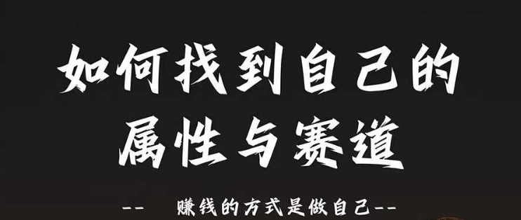 赛道和属性2.0：如何找到自己的属性与赛道，赚钱的方式是做自己-无双资源网